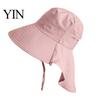 Wide Brim Beach Hat for Vacation Women Sun with Neck Flap, Packable Breathable Polyester Hat, UV Protection Travel Hiking Commuting