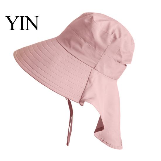 Wide Brim Beach Hat for Vacation Women Sun with Neck Flap, Packable Breathable Polyester Hat, UV Protection Travel Hiking Commuting