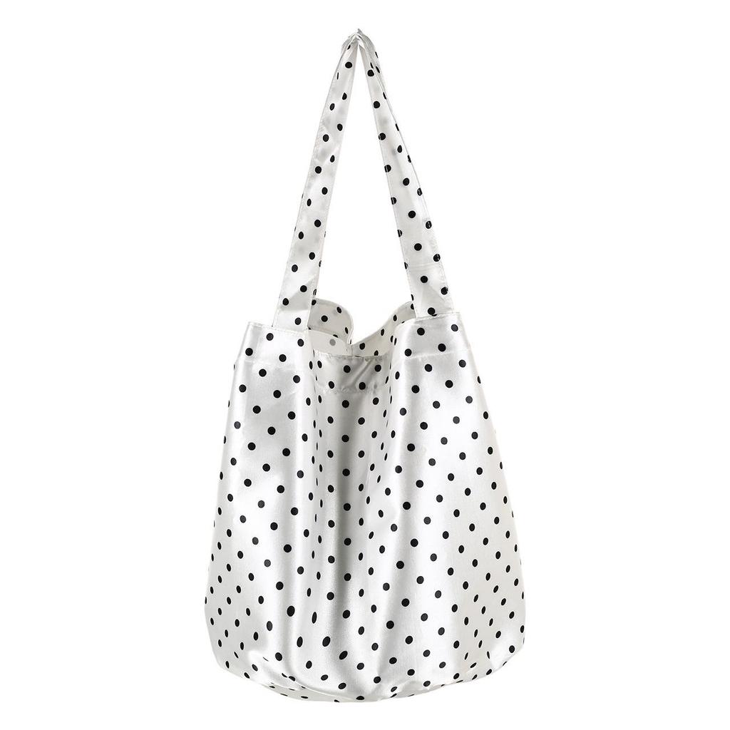Korean Style Polka Dot Nylon Tote Bag - Fashionable Casual Handbag with Large Capacity for Women