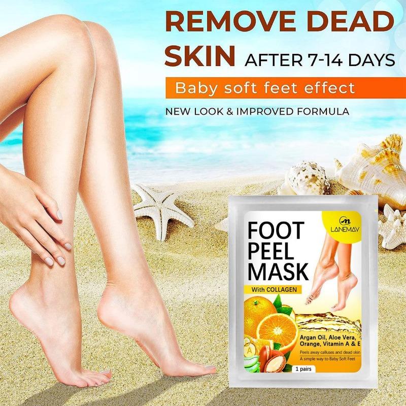 Vitamin C Orange Nourishing Foot Mask, Hydrating, Moisturizing, Removing Dead Skin, Exfoliating, Beautifying Foot Mask, Foot Mask
