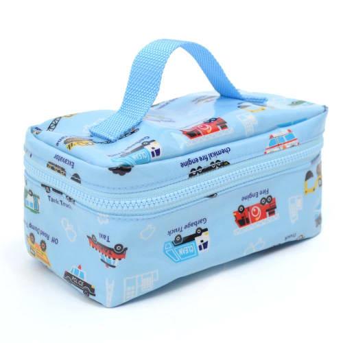 COLORFUL CANDY STYLE Lunch Bag for Boys, Vanity, Kids, Stylish and Cute, Full Throttle Working Vehicle (Light Blue) N0856700