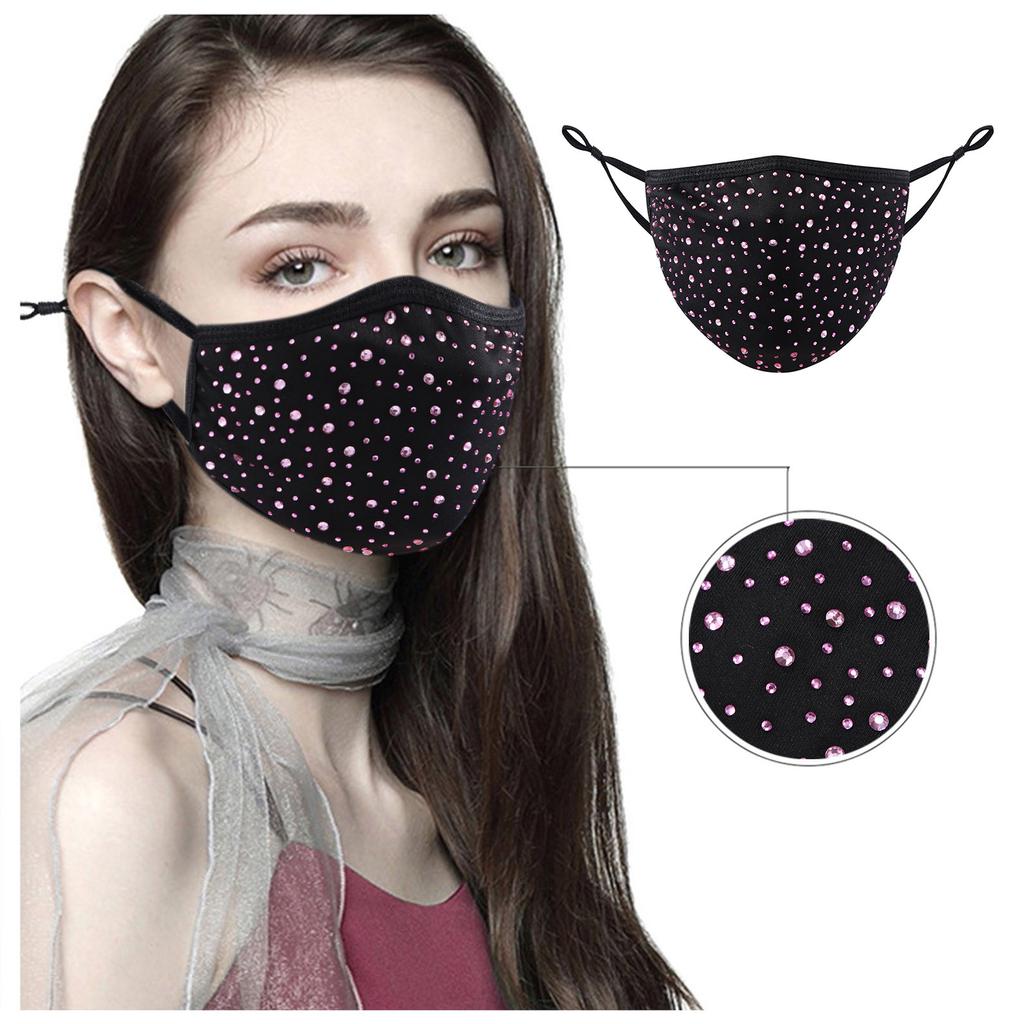 Women's Masquerade mask ball - Golden Metal Diamond Water Crystal Color Diamond