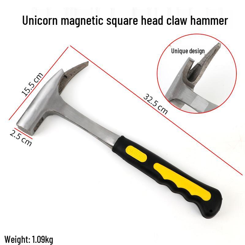 Carbon Steel Claw Hammer with Fiber, Wood & Rubber-Coated Iron Handles