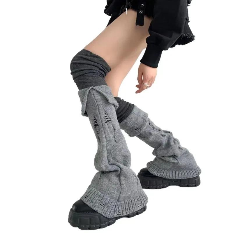 Wool Ball Knitted Foot Cover New Lolita Sweet Girl Leg Warmer Knit Socks Women Autumn Winter Heap Heap Socks Cute Ripped Sock