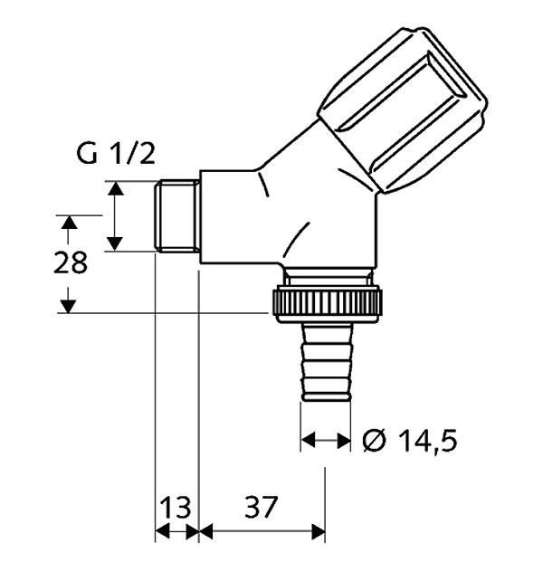 Comfort angle valve for 1/2" devices, chrome with BSZ