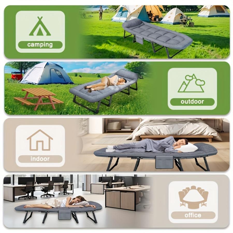 Spatar portabil în aer liber Scaun de pat Balcon Pat pliabil unic Saltea simplă de camping Saltea de odihnă în aer liber Pauza de prânz Saltea de pat pliabilă