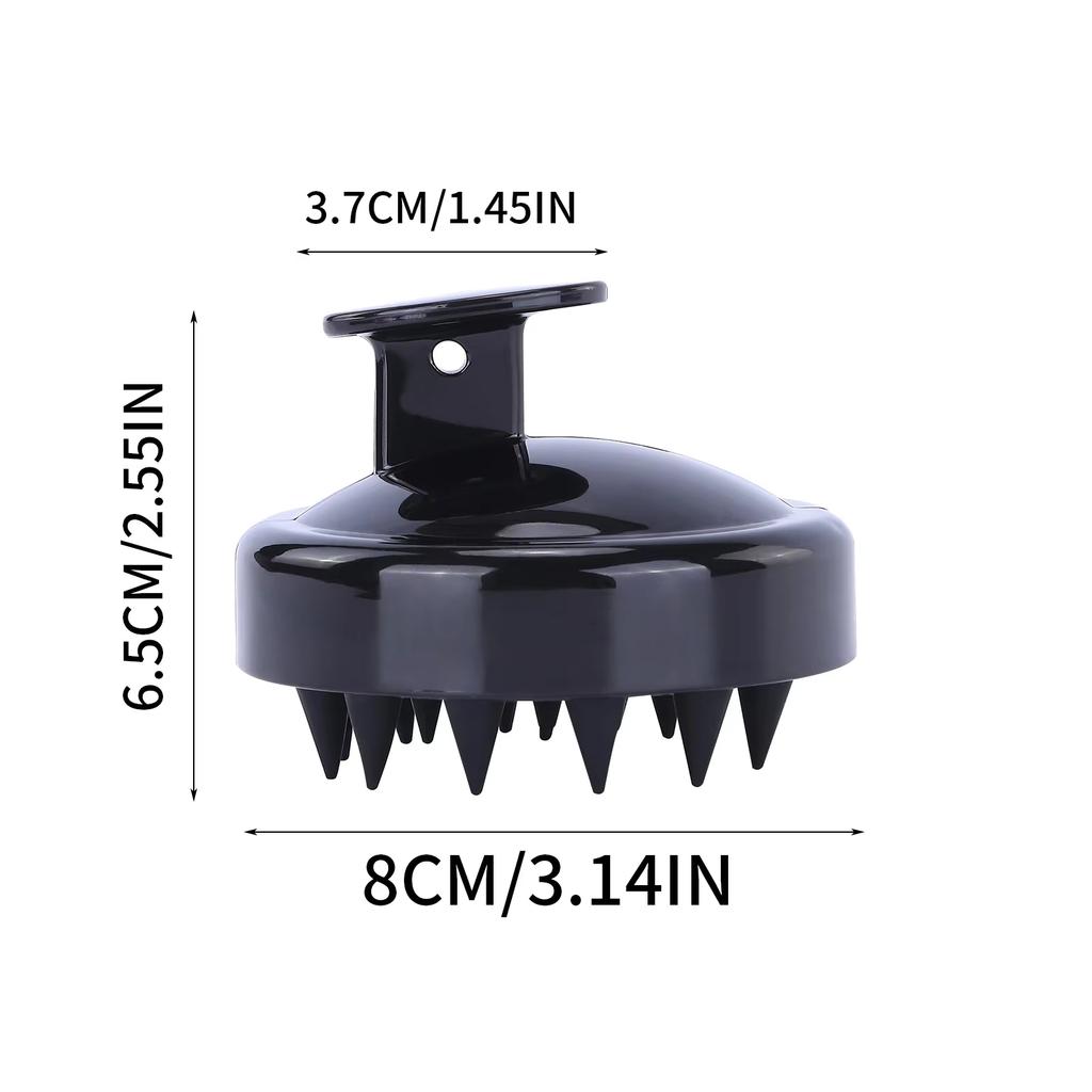 Silicone Hair Brush Scalp Massager, Long Hard Bristles for Long Curly Dense Hair, Head Cleaner Exfoliating Tool