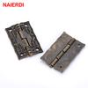 10PCS NAIERDI Antique Bronze Hinges Cabinet Drawer Decoration Vintage Hinge For Jewelry Wooden Box