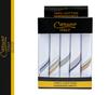Caruso Italy Men's Premium 100% Pure Cotton Handkerchiefs with Base Color Border - 5-Pack, One Size Fits Most, White