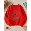 Girls' Crewneck Sweatshirt - Cute Bear with Pompoms And Glasses Machine Washable, Spring And Autumn