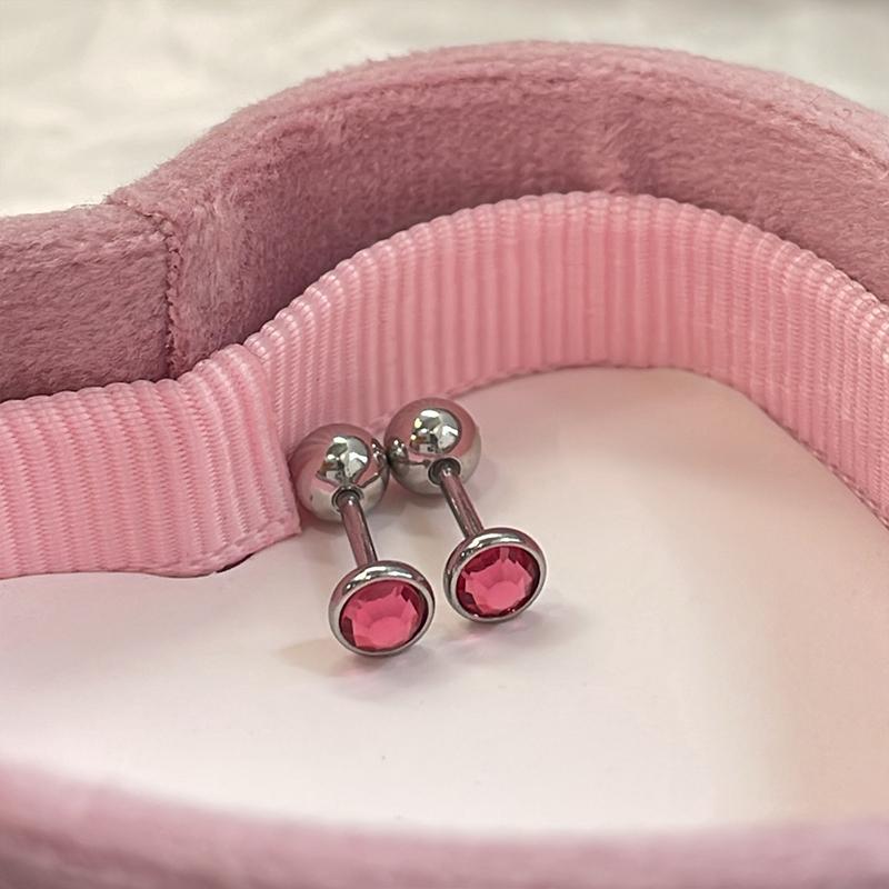 4mm Náušnice s puzetou šroubovací zadní strana nerezová ocel zirkonové náušnice pro muže ženy piercing chrupavky ucha šperk do těla