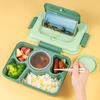 Food Container With Divided Compartments Soup Bowl Utensils Microwave Safe Plastic Lunch Box For Home Office