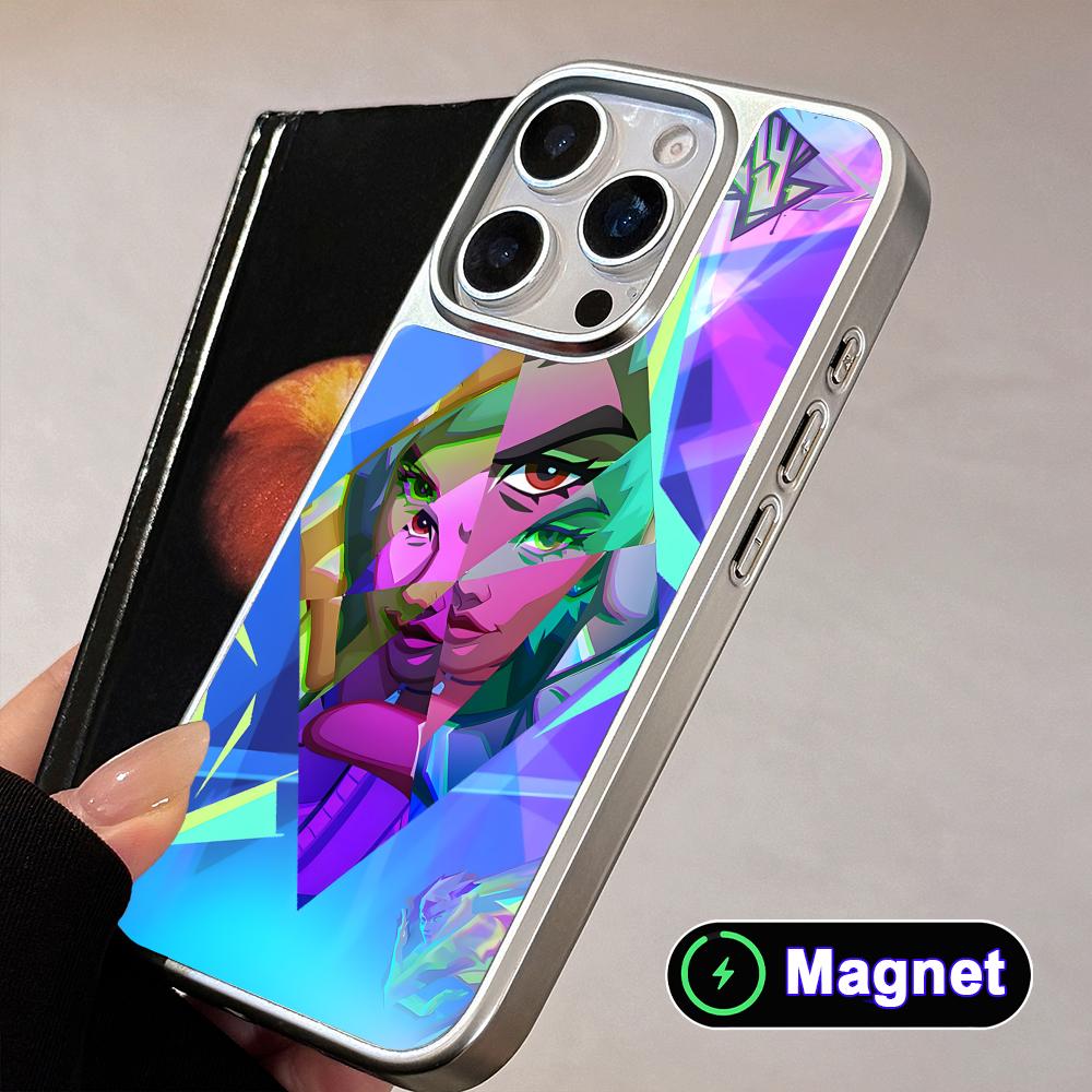 Valo Waylay Phone Case for iPhone 17 16 15 14 13 12 11 Air Pro Max Plus Electroplated Silver Magsafe Cover