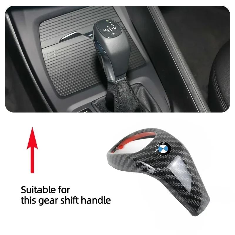 Car Gear Shift Handle Sticker Carbon Fiber Pattern Protective Cover For BMW M X1 X2 X3 X4 X5 X6 X7 E30 E39 E46 E60 E61 E90 E70
