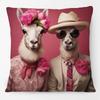European Rabbit Badger Rooster Horse Animals Hipster with Glasses Painting Cushion Covers Decorative Pillowcase