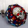 Stained Skull Window Art DecorUmbrella, Portable 3-Fold Compact Umbrella,Christmas Gift ES656