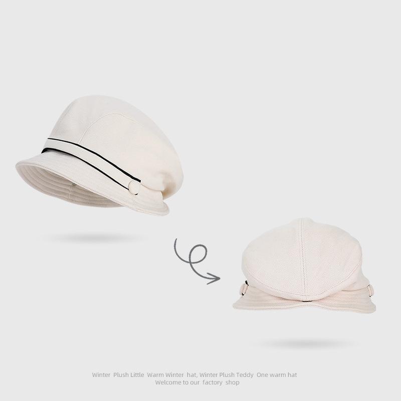 Women's Autumn Winter Bucket Hat Warm Big Head Fisherman Hat