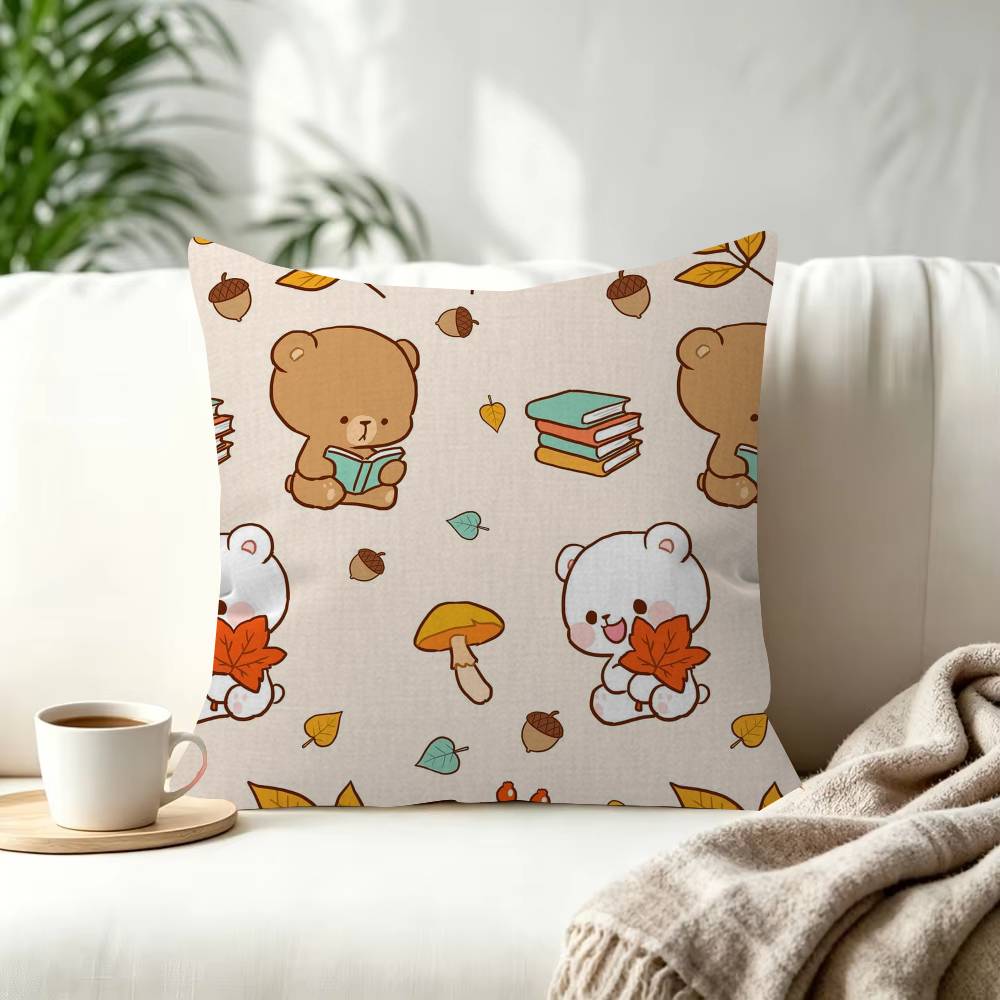 Cartoon MMilk And MMocha Decorative Pillowcase Square Pillowcase Home Office Decorative Cushion Cover