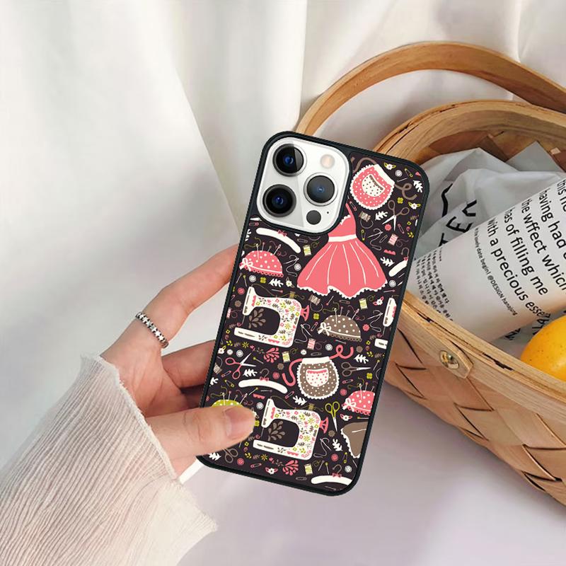 Vintage Sewing Machines Phone Case For iPhone 17 Air 16 15 14 11 12 13 Pro MAX Plus coque Cover Shell