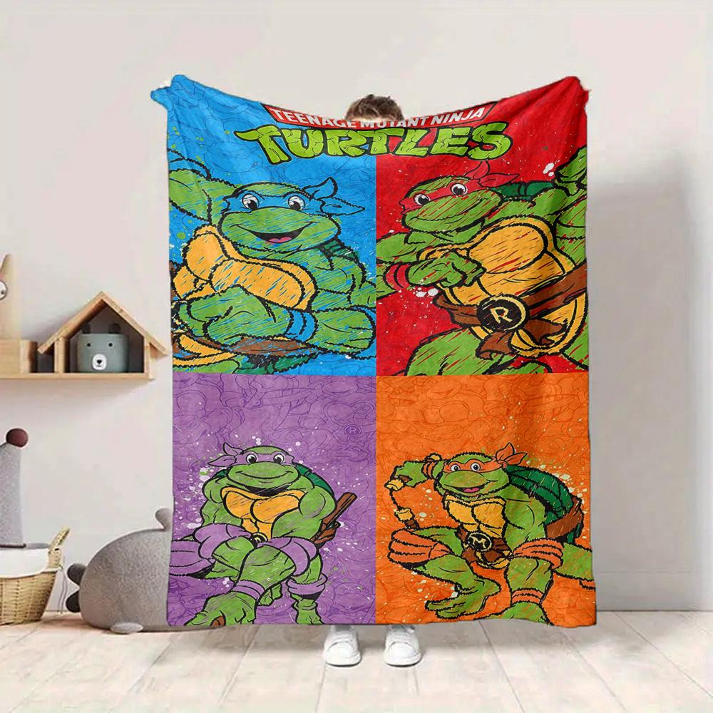 1pc Turtles TMNT Cozy Print Blanket Lightweight Warm Flannel Throw Blanket For Sofa, Bed, Living Room