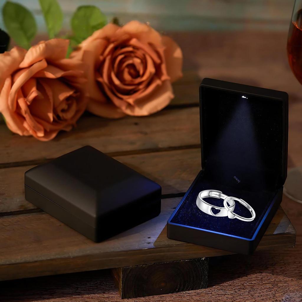 European & American Luxury Heart-Shaped Couple Rings – Romantic Valentine's Day Gift for Her