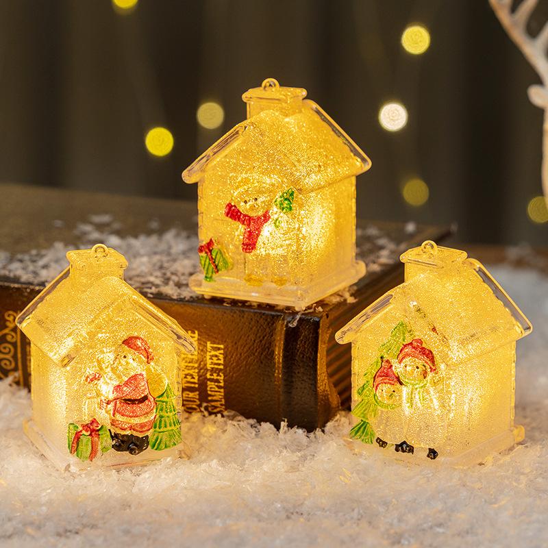 Christmas Ornaments Christmas Decorations, Small Houses Glowing Christmas House Small Gifts