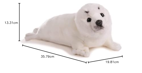 HANSA Seal Plush Toy, 38 X 18 X 19 Cm, Cream Acrylic, No. 3766