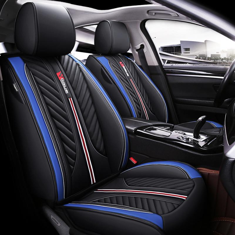 Cuscino Universale in Pelle per Sedile Auto per Quattro Stagioni, Adatto per Piccole Auto, SUV, Veicoli Fuoristrada e Coupé, Compatibile con Cinque Posti