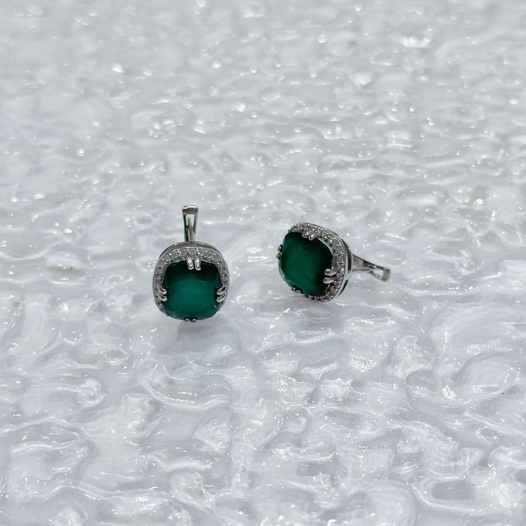 Серебряные серьги с натуральным агатом 10.207ct (2170877)