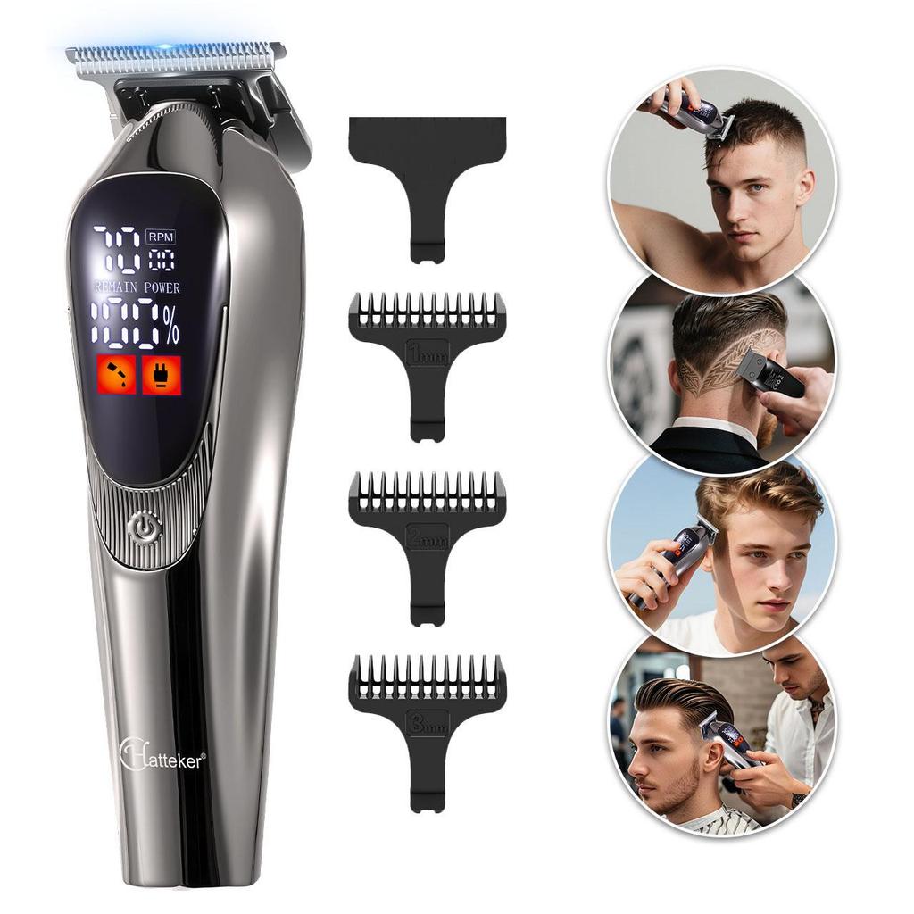 Hatteker Multifunctional Hair Clipper 6000/7000RPM Motor with Stainless Steel Blade & USB Charging