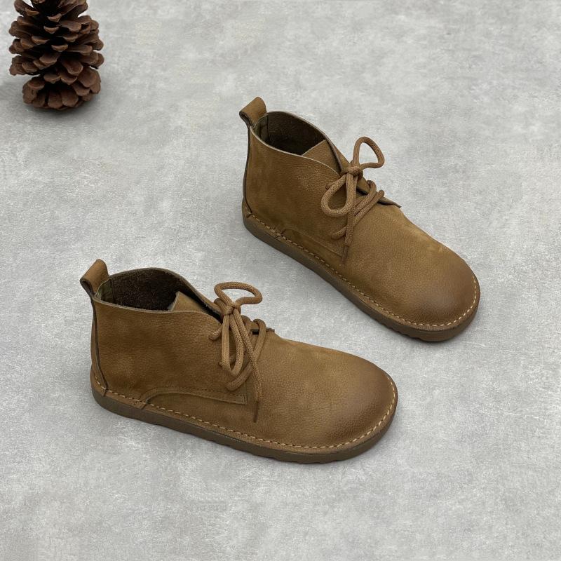 

Новый стиль короткие туфли и ботинки, женские туфли на плоской подошве с круглым носком 35 хаки