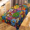 Vibrant Colorful Floral Polyester Tablecloth for Table Decor Boho Flowers Print Kitchen Dining Table Cloth Holiday Party Decor