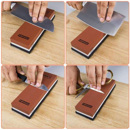 Double-sided knife whetstone, dedicated for sharpening, with rubber base, suitable for home use as a medium whetstone or finishing whetstone, with Jap