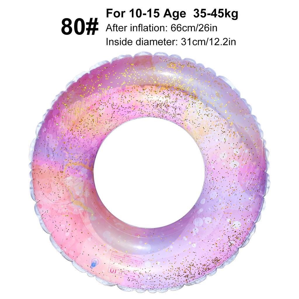 1PC PVC Inflatable Swimming Ring Pink Sparkle Pool Floats Tube for Summer Pool Beach Lake