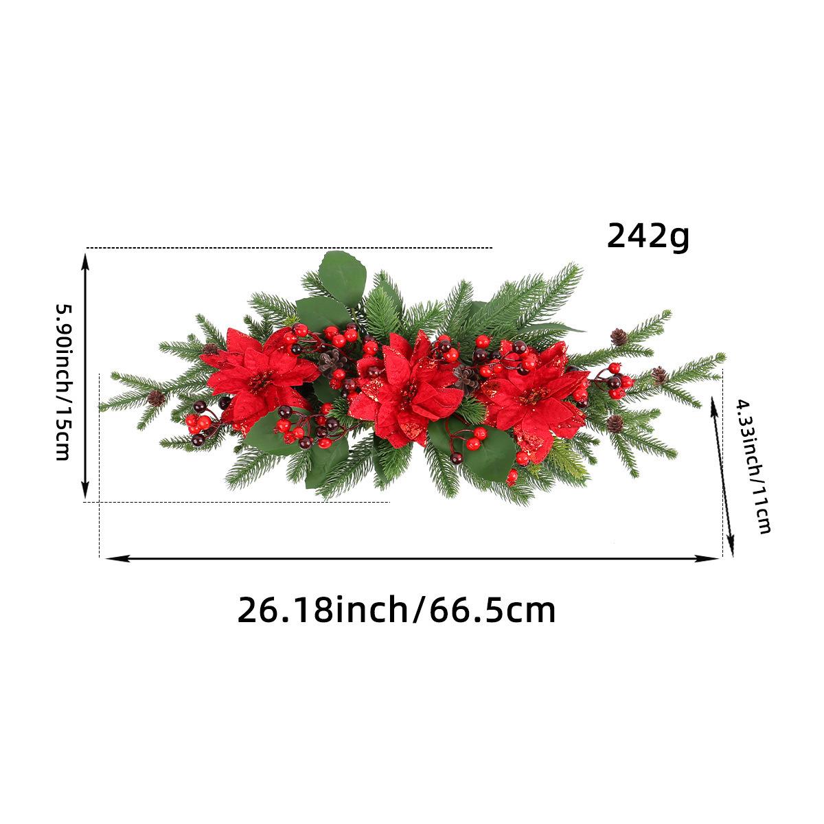 

Tabletop Decoration Flower Arrangement Props, Red Christmas Flower Berry Wreath Christmas Table Wall Decoration