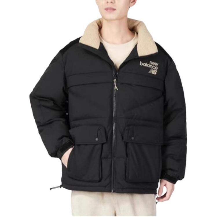 New Balance Down Jackets Men's Black Stand Collar Moderate Other AMJ24353-BK
