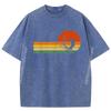 Surfer Retro Vintage Wave Surfing Plain T Shirts Wholesale Comfortable Washed T-Shirts Mens Loose Printed Tops