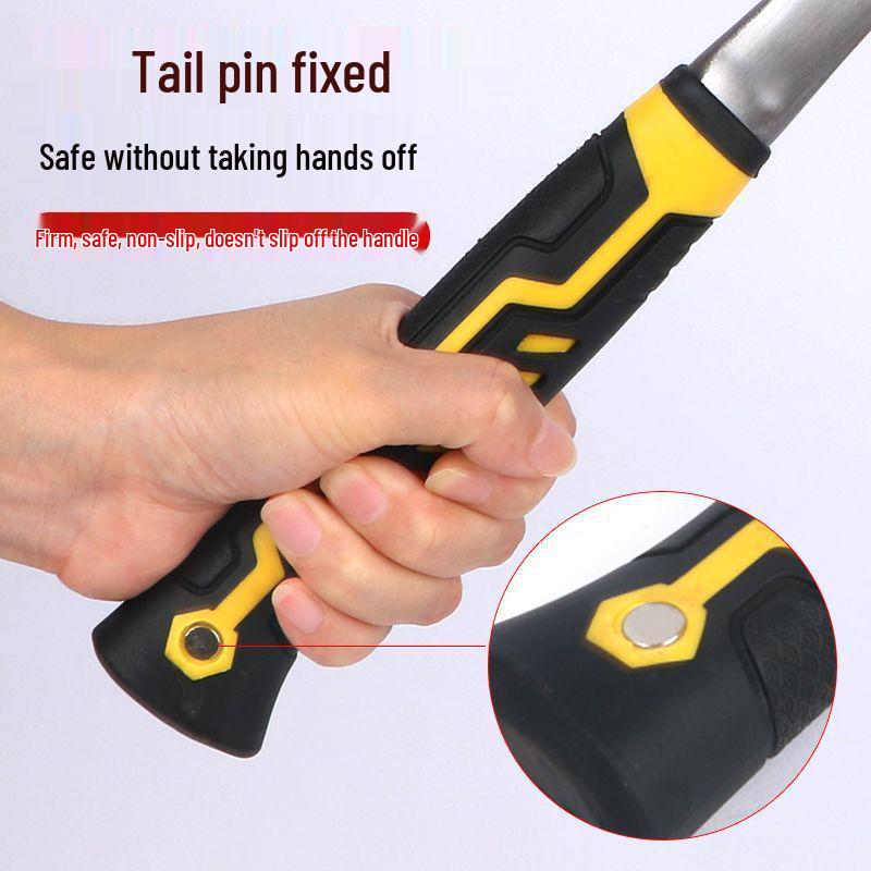 Shockproof Small Western Masonry Pickaxe - Pure Steel Integrated Flat Head, Pointed Ice Axe & Diamond Hammer for Exploration