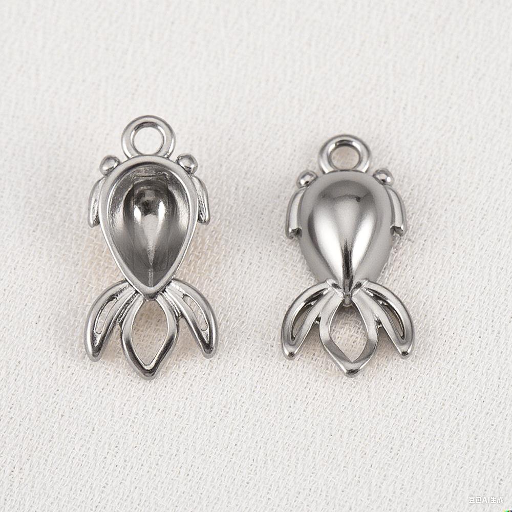 1pc 5pcs 8pcs Stainless Steel Fish Dolphin Turtle Octopus Crab Pendant Base Frames Blank Bezel DIY Necklace Charm Jewelry Making