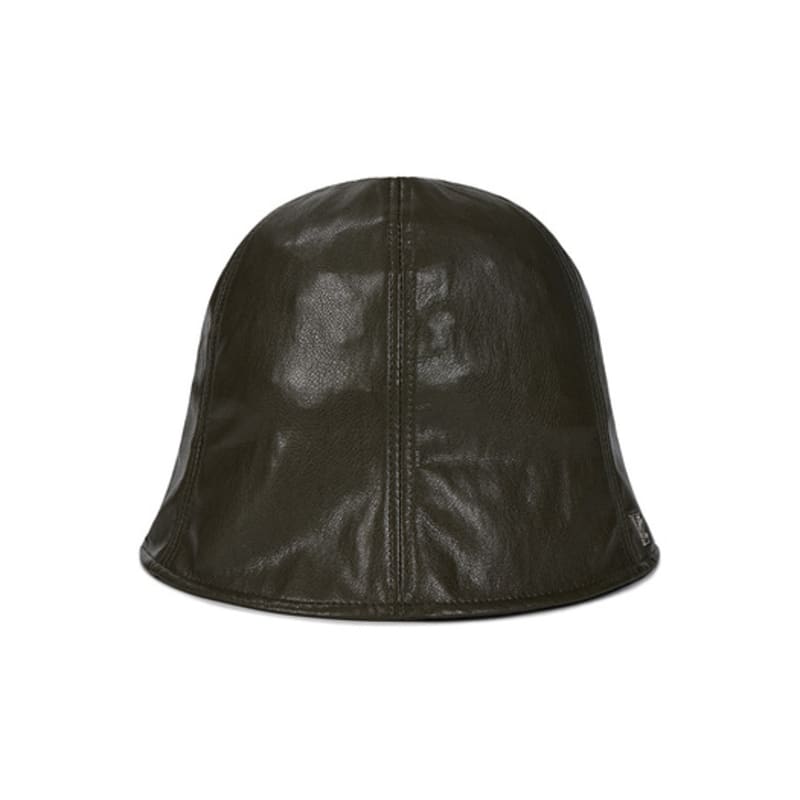 VARZAR VZ Studded Vegan Leather Tulip Hat Khaki