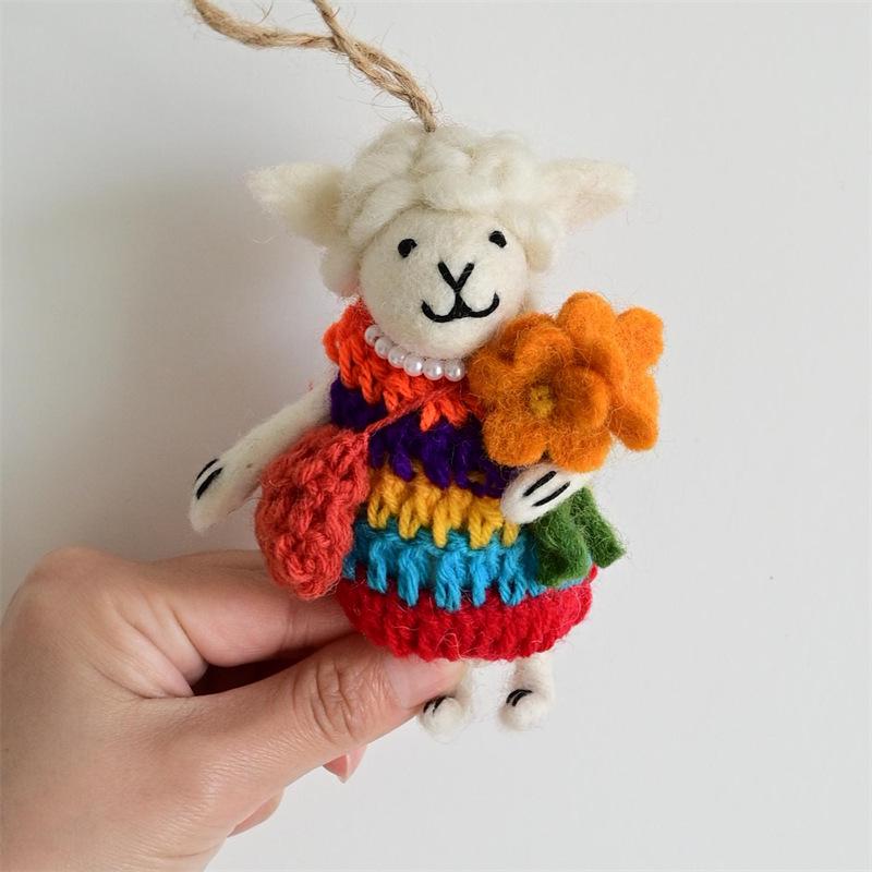 Handmade Wool Felt Animal Keychain Ornament