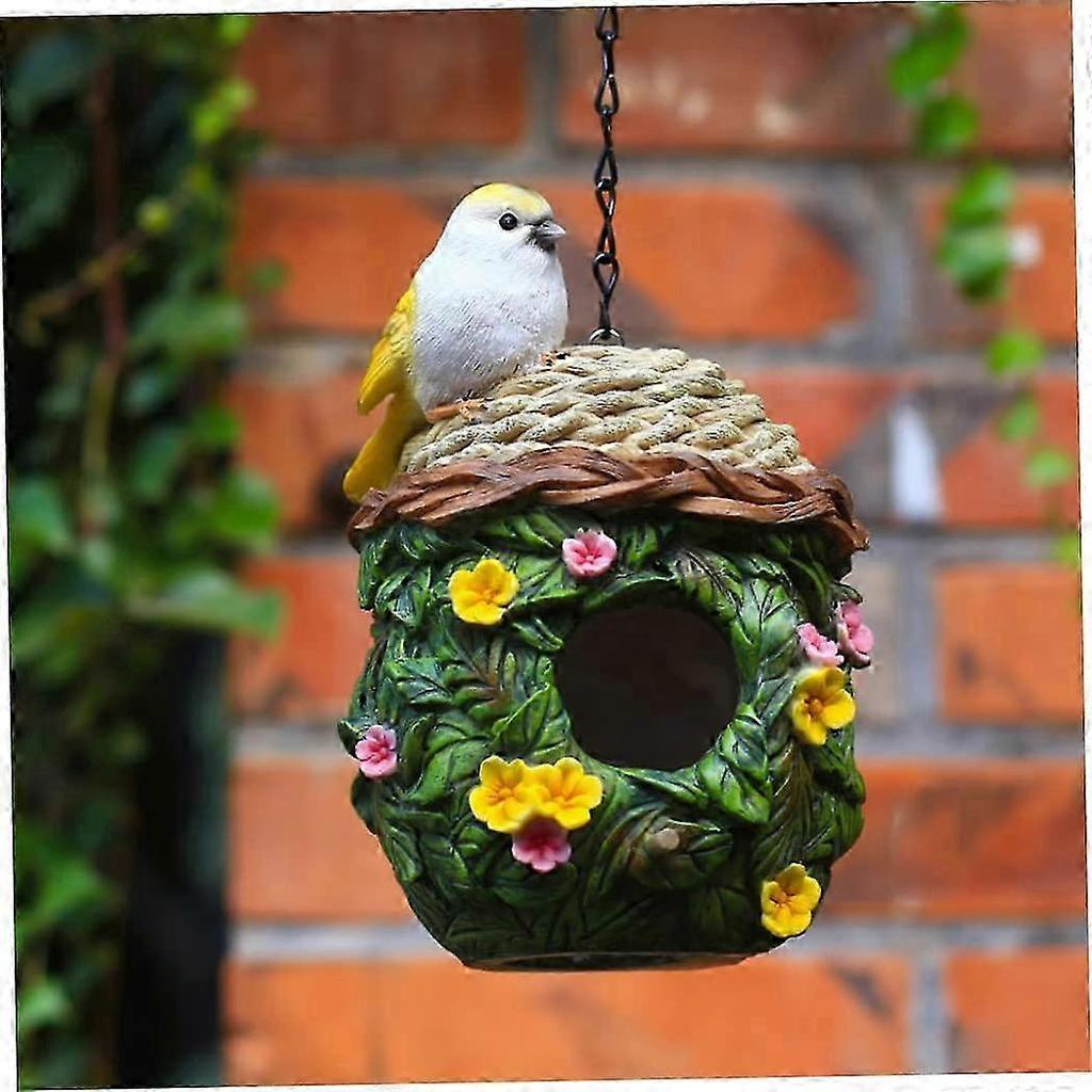 Decorative Bird House, Resin Hanging Flower Bird Nest, Bird House Nesting 25-26s