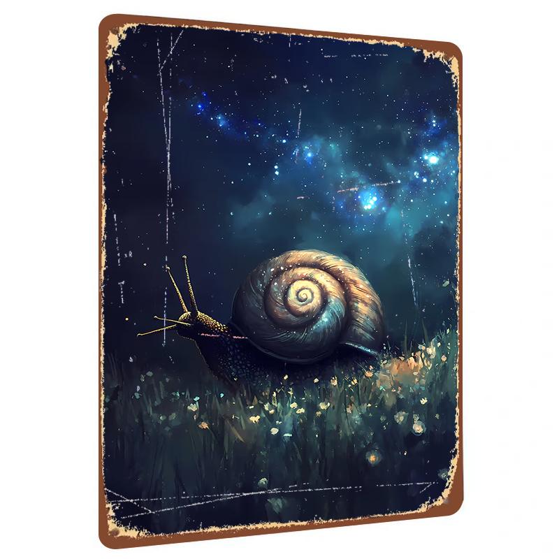 

Star Snail Metal Wall Art Night Sky Decor Modern Minimalist Home Decoration Living Room Bedroom Hanging Ornament 20x30cm（7.8x11.8inch）