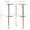 VidaXL Table d'appoint 2 niveaux Transparent 38x38x50 cm Verre trempé 322793