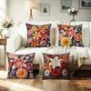 1/4pcs Floral Patterned Pillow Covers for Cozy Decor Sofa Cushion Cover Home Bedroom Room Decoration