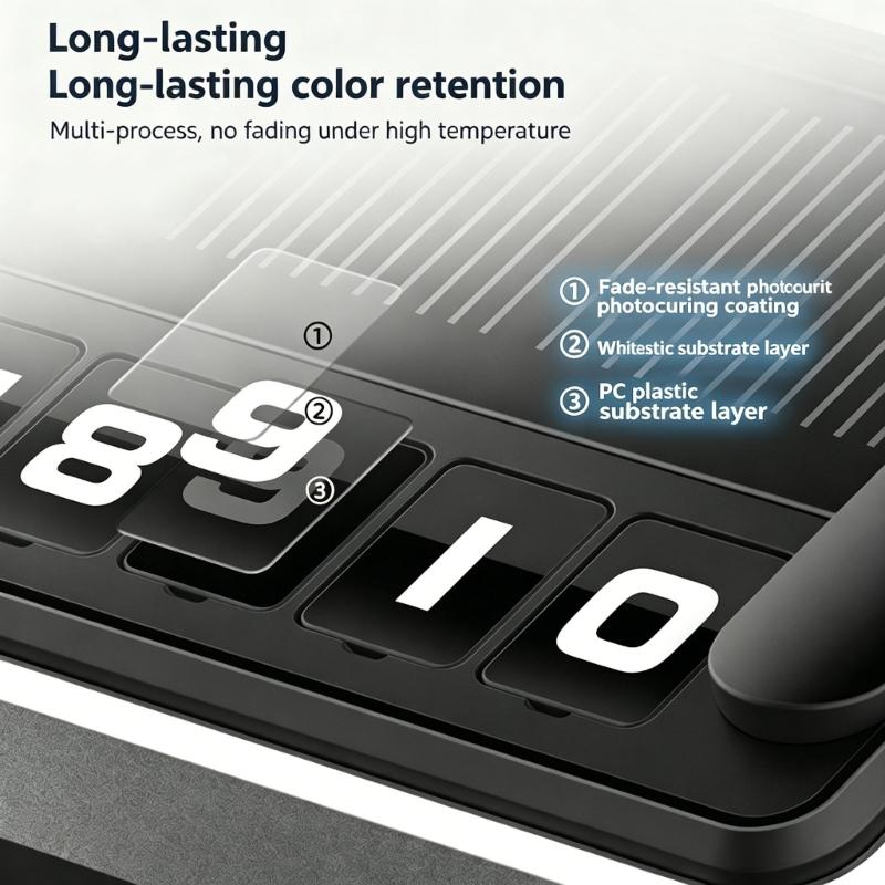 Solar Powered Privacy Parking Phone Number Plate With LED Light And Rotating Switches For Car Motorcycle
