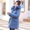 Female medium length new hooded big fur collar women's coat versatile removable women
