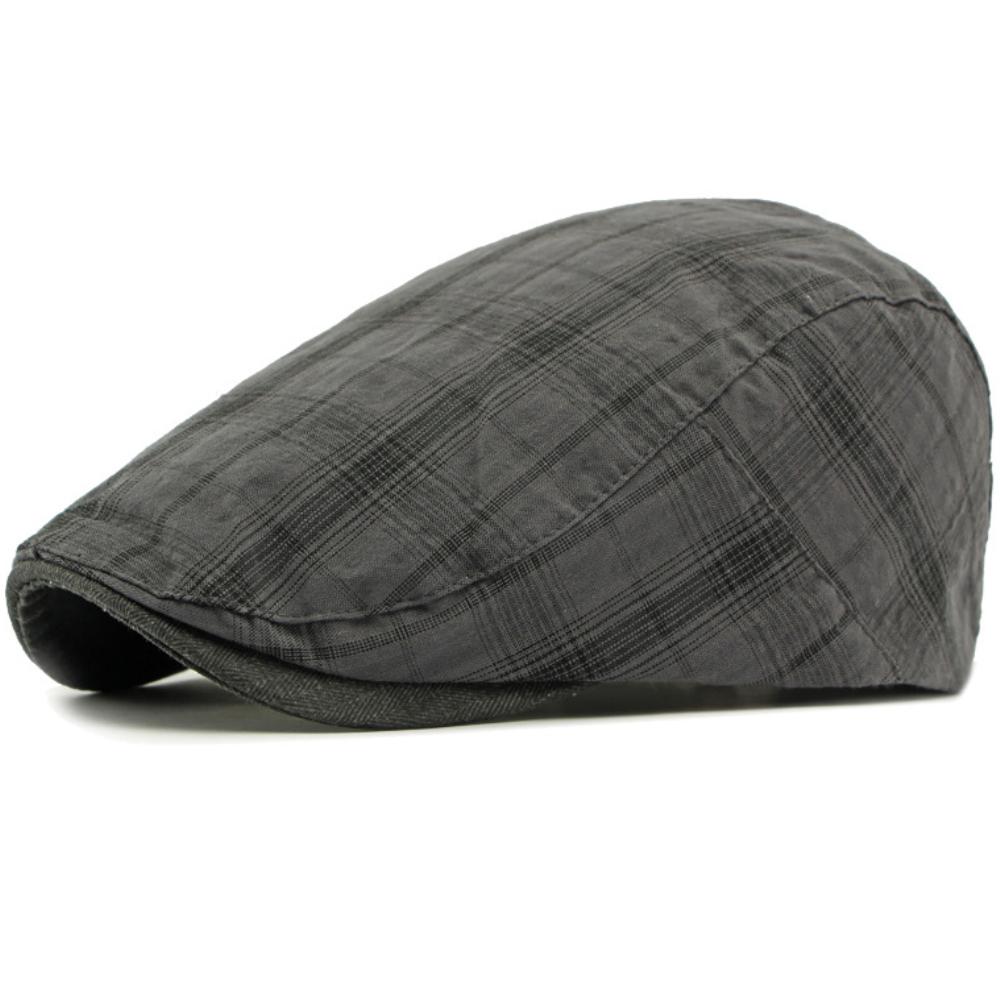 Ht4781 Berets Spring Summer Men Women Cap Vintage Plaid Artist Painter Beret Hat Male Female Ivy Flat Cap Adjustable Beret Caps