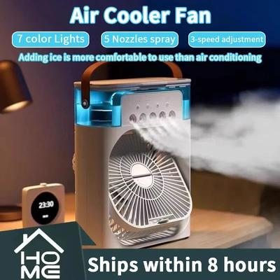 New 3-in-1 Fan, Air Conditioner, Mini Home Air Cooler, LED Night Light, Portable Humidifier, Air Conditioning Fan, Office and Ho