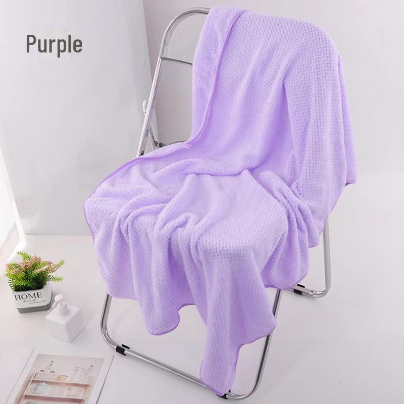 Soft Coral Fleece Towel Set: Absorbent Pineapple Grid Design for Kids, Face, and Bath.